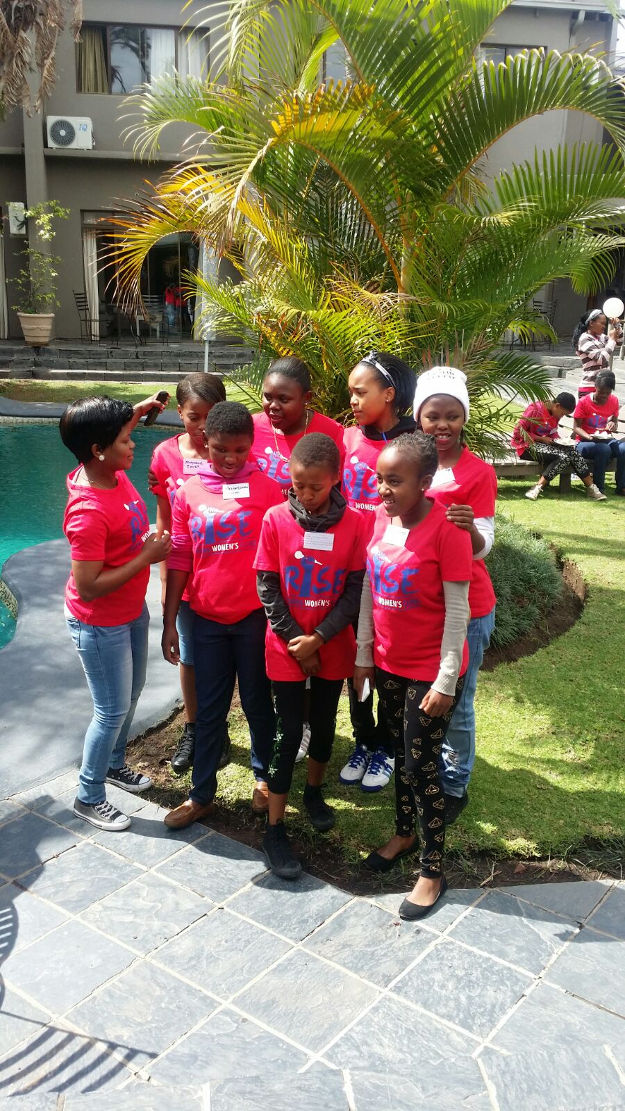 Club members  taking pictures during team break