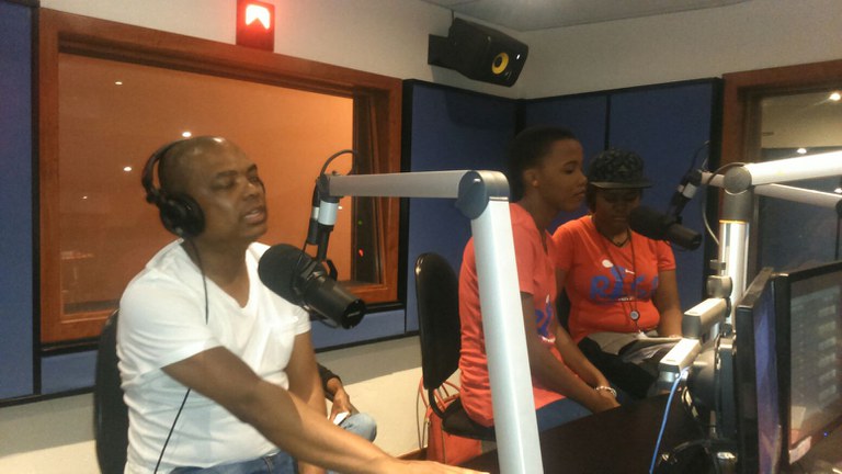 Mpho Mogapi on air tallking GBV