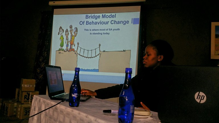 Nqobile assisting  sisTembi the Provincial Manager with her presentation