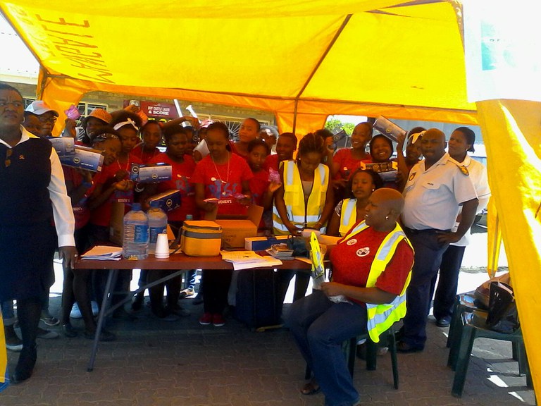 Lindley SAPS joining hands with Rise members Aids Day and 16 Days