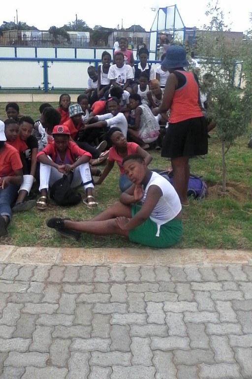 Viljoenskroon Rise members participating in netball and aerobics