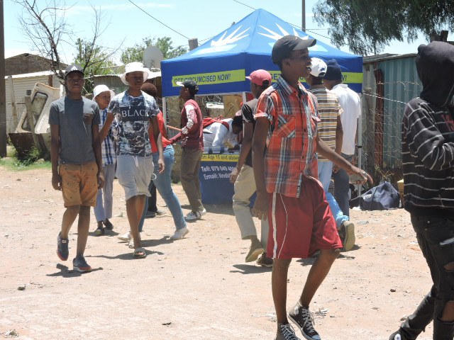 Community members who visited  the condomise stalls