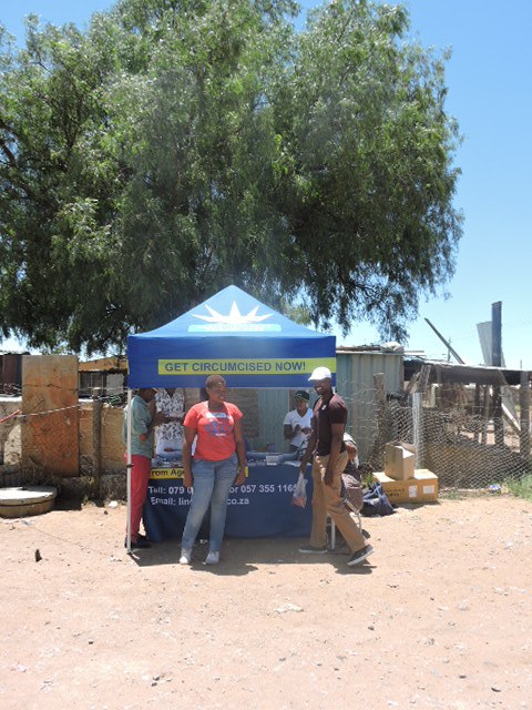 Rise member asssiting at Circumcision stall Lesedi Lechabile Primary Care