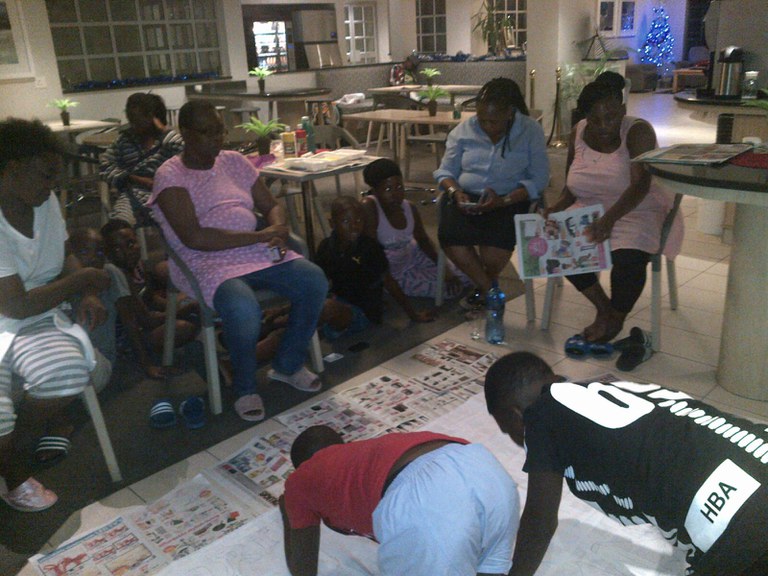 NW Buddyz & Facilitators & Coordinators working late on their flag to be ready for the start of Congress (2)