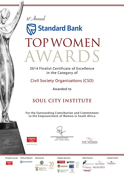 soul city institute Finalist Certificate