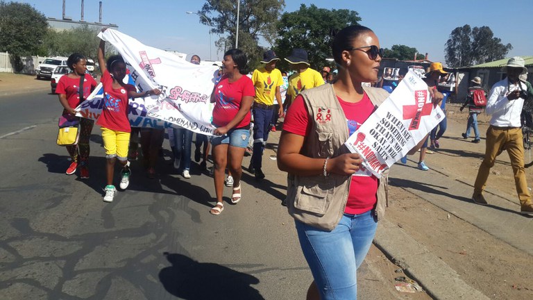 Fieldworker taking the lead with march