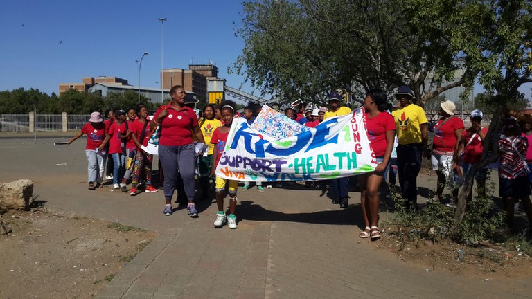 Marching to Clive Solomon Stadium