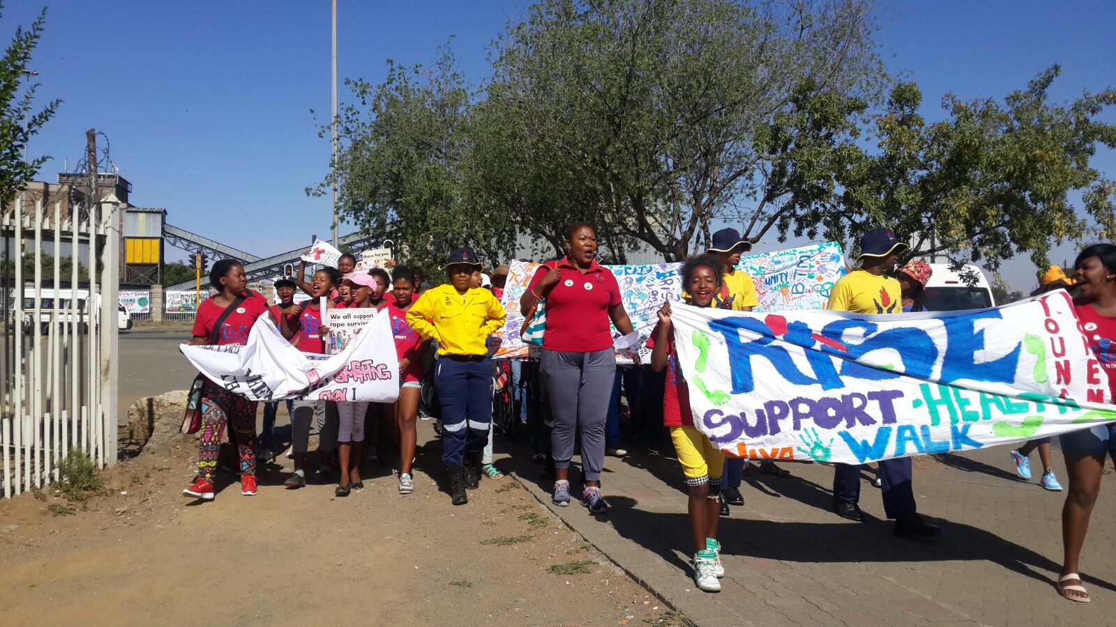 Marching to Clive Solomon Stadium